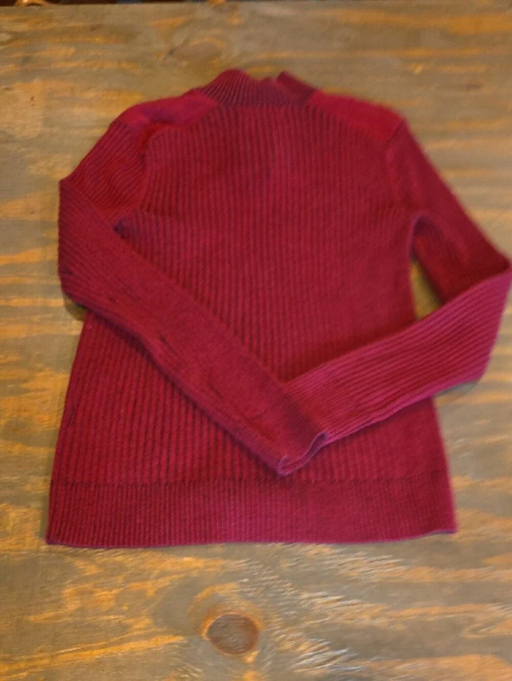 INC International Concepts Women's Ribbed Maroon Button-Trim Sweater